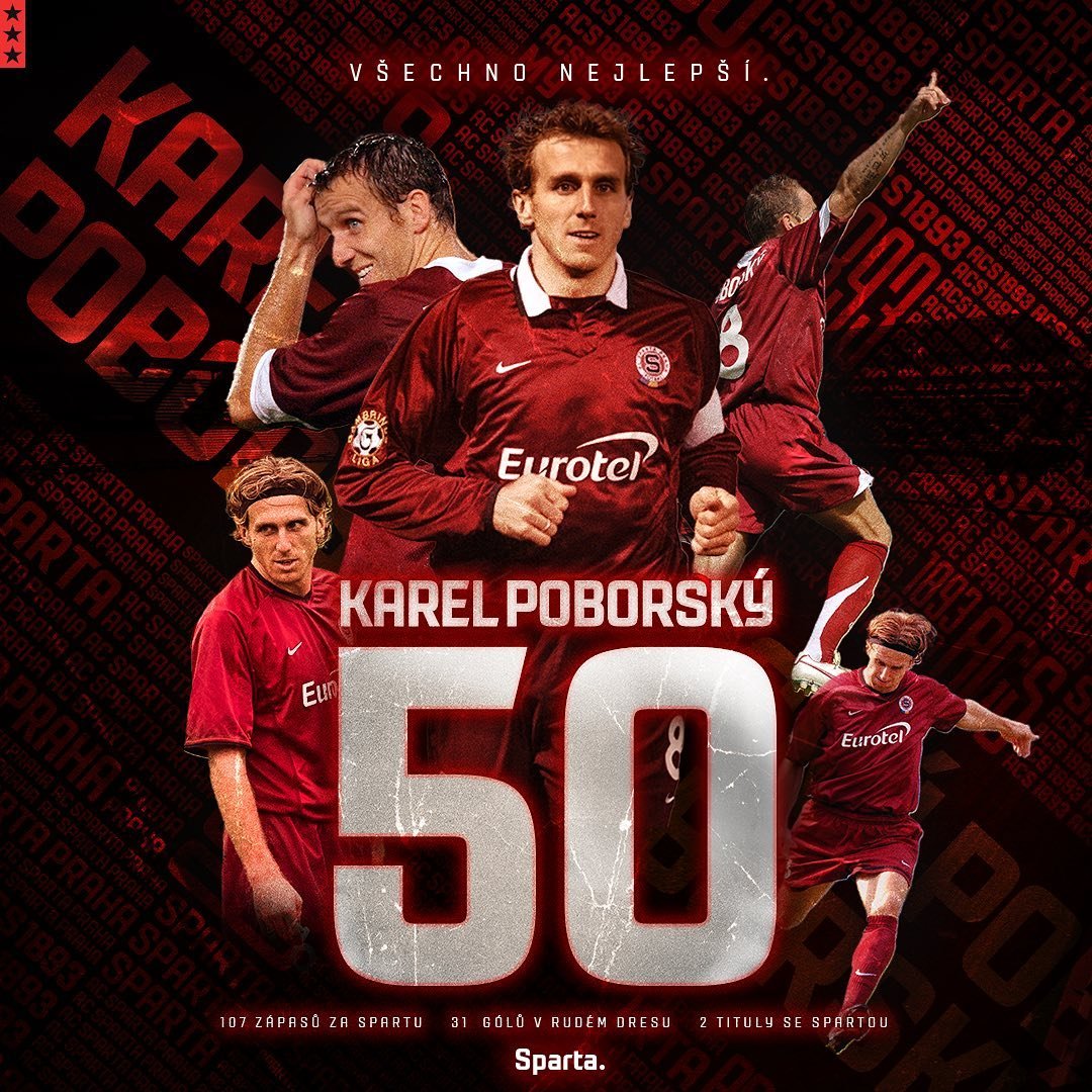 ? Karel Poborský dnes slaví životní jubileum! ? 

? Karle, přejeme hodně štěstí, zdraví a dalších úspěchů! O legendárním hráči si můžete přečíst také v nejbližším vydání magazínu Sparta do toho! ? #acsparta